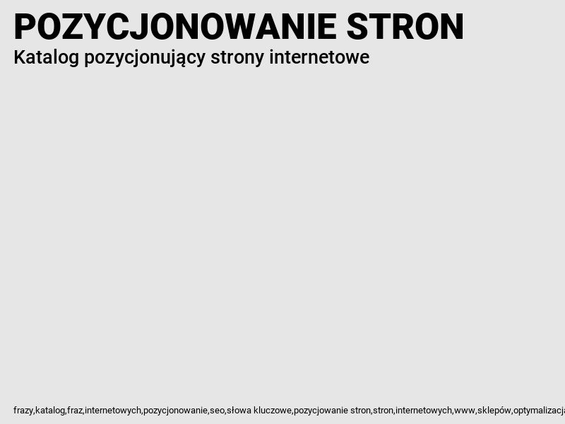 FRAZY: Darmowe pozycjonowanie stron