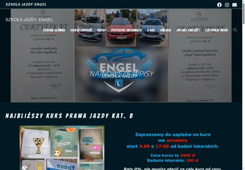 Nabór, kurs prawa jazdy kat B. Szkoła Jazdy Engel - Bydgoszcz