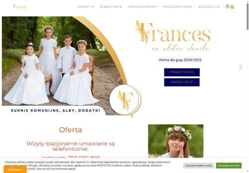 Frances pracownia mody komunijnej Warszawa