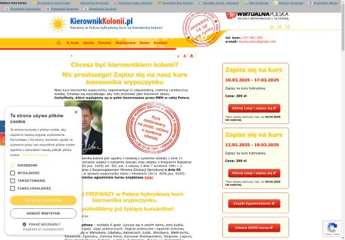 Kursy ONLINE na i dla Kierowników Koloni!