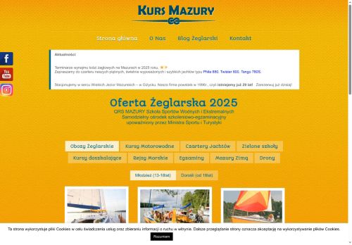 Kursmazury.com - kursy żeglarskie i motorowodne, obozy, rejsy, czarter