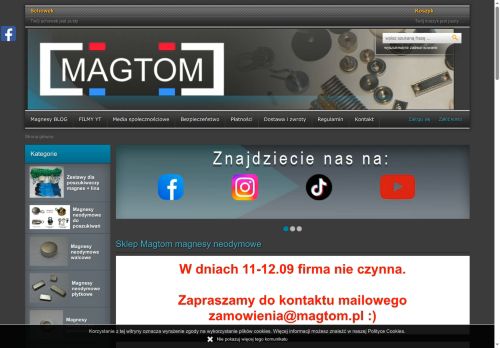 Magnesy neodymowe hurtownia sklep MAGTOM magnes