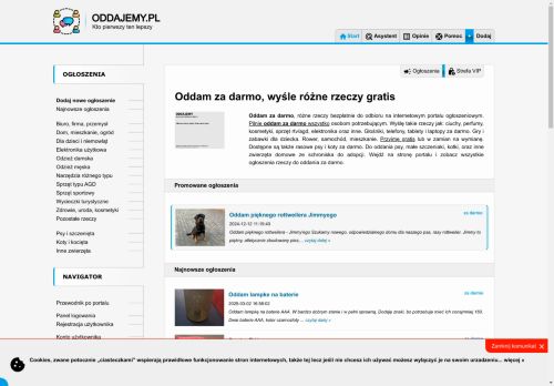Oddam za darmo, ogłoszenia