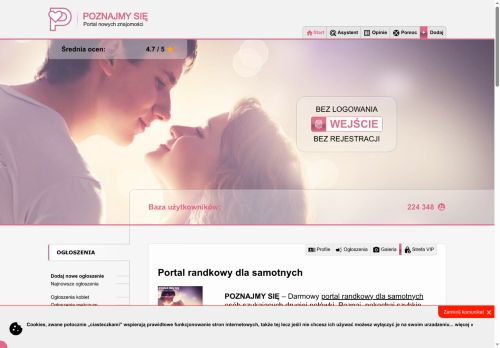 Darmowy portal randkowy z ogłoszeniami matrymonialnymi