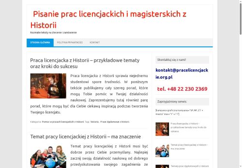 Prace licencjackie - historia