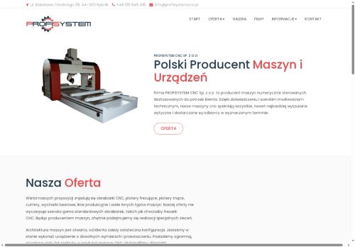 PROFISYSTEM PRODUCENT MASZYNY CNC NAJLEPSZE 