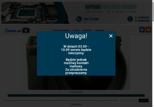 Naprawa aparatów fotograficznych, dronów, kamer, DJI Canon Nikon Sony