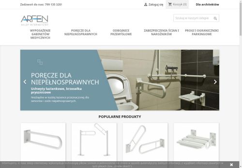Poręcze, uchwyty dla niepełnosprawnych
