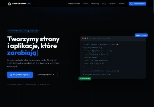 Strona dla Twojej firmy już od 1990 zł