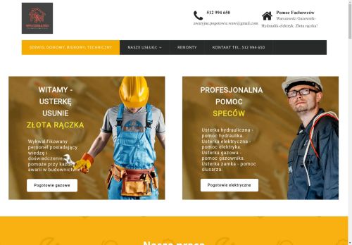 Naprawy, serwis elektryczny, hydrauliczny, gazowy.