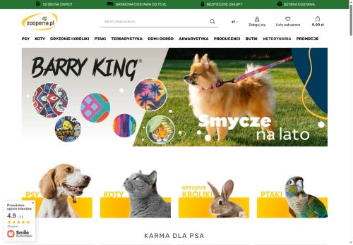 Sklep Zooperia karmy i akcesoria dla zwierząt